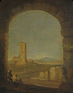 Torre del Fiscale, k. Rzymu, Włochy, ok. 1775 (olej na płótnie) autorstwa Richard Wilson