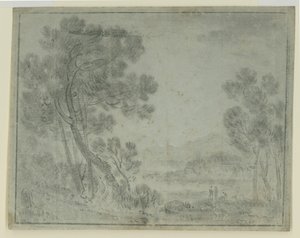 Zobacz we Włoszech (czarna kreda na papierze) autorstwa Richard Wilson