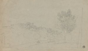 Widok na dom i ogrody Wilsona (rectto); Widok na dom i ogrody Wilsona (verso) autorstwa Richard Wilson