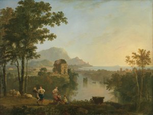 Rozległy południowy krajobraz nadmorski o zmierzchu autorstwa Richard Wilson