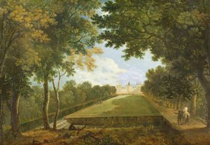 Wilton House, widok od wschodu przedstawiający stare wejście (olej na płótnie) autorstwa Richard Wilson