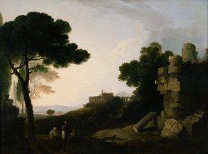 Pejzaż z Tivoli, capriccio autorstwa Richard Wilson