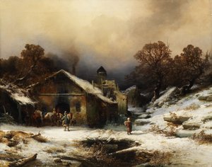 Śnieżny krajobraz z wiejskim domem autorstwa Richard Zimmermann