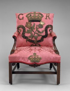 Fotel, ok. 1750 (mahoń i tapicerka) autorstwa Richard and Elwick Edward (attr. to) Wright