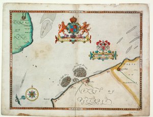Z Dover do Sandwich i z Blacknerse do Gravelines - Hiszpańska Armada i angielska flota u wybrzeży Calais, ok. 1590 r. (rękopis)