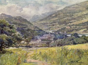 Bodnant Hall, Conway Valley (kolor lito) autorstwa Robert (after) Fowler