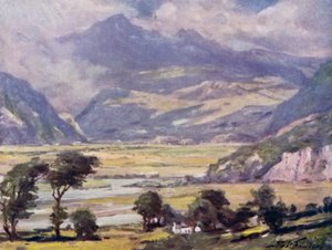 Snowdon z Traeth Mawr (litografia kolorowa) autorstwa Robert (after) Fowler