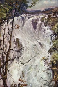 Swallow Falls, Bettws-y-Coed (kolor lito) autorstwa Robert (after) Fowler