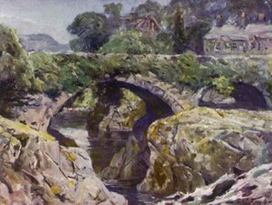 Stary Most, Bettws-y-Coed (kolor lito) autorstwa Robert (after) Fowler
