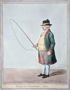 Billy the Gamekeeper, grawerowane przez Jamesa Gillraya (1756-1815) wydane przez Hannah Humphrey w 1810 r. (rycina ręcznie kolorowana) autorstwa Robert (after) Frankland