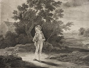 Siedem wieków człowieka, druga epoka, akt II, scena VII, z „Jak ci się podoba”, z The Boydell Shakespeare Gallery, wydana pod koniec XIX wieku (lito)