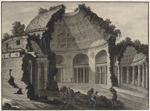 Fantazja architektoniczna ruin antycznej rotundy autorstwa Robert Adam