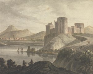 Zamek z postaciami w krajobrazie klasycznym autorstwa Robert Adam