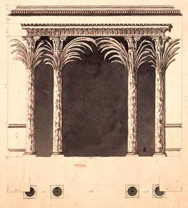 Projekt alkowy (pióro i tusz oraz pranie) autorstwa Robert Adam