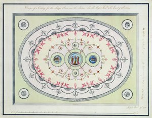 Projekt sufitu w Sali Dam, Dom Headfort, 1772 (wc, pióro i tusz, grafit na papierze) autorstwa Robert Adam