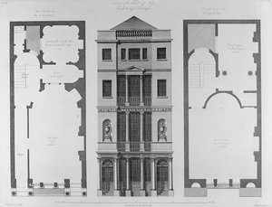 Elewacja brytyjskiej kawiarni, grawerowana przez Roberta Blytha, 1778 autorstwa Robert Adam