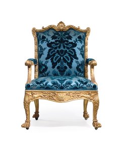 Jeden z pary pozłacanych foteli George III autorstwa Robert Adam