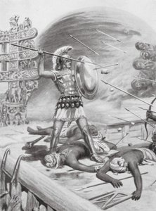 Uczta Aleksandra Wielkiego, 326 r. p.n.e. (litografia) autorstwa Robert Ambrose Dudley