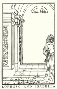 Ilustracja do wierszy Johna Keatsa: Isabella or The Pot of Basil (lito) autorstwa Robert Anning Bell