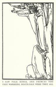 Ilustracja do wierszy Johna Keatsa: La Belle Dame Sans Merci (lito) autorstwa Robert Anning Bell