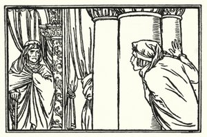 Ilustracja do wierszy Johna Keatsa: Wigilia św. Agnieszki (lito) autorstwa Robert Anning Bell
