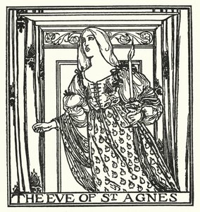 Ilustracja do wierszy Johna Keatsa: Wigilia św. Agnieszki (lito) autorstwa Robert Anning Bell