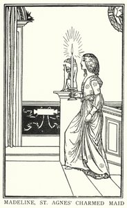 Ilustracja do wierszy Johna Keatsa: Wigilia św. Agnieszki (lito) autorstwa Robert Anning Bell