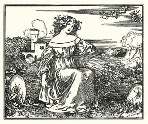 Ilustracja do wierszy Johna Keatsa: Do jesieni (lito) autorstwa Robert Anning Bell