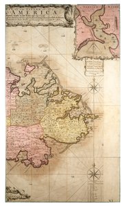 Nowa i dokładna mapa wyspy Antigua w Ameryce, według badań przeprowadzonych w latach 1746-1748, ok. 1749 r. (kolorowa rycina) autorstwa Robert Baker