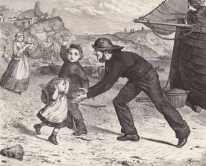 Powrót rybaka (rycina) autorstwa Robert Barnes