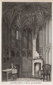 Wielki wykusz, lub wnęka, w Crosby Hall autorstwa Robert Blemell Schnebbelie