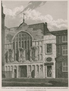 Widok na Kaplicę Kolegiacką św Marii Magdaleny i Wszystkich Świętych, Guildhall, Londyn autorstwa Robert Blemell Schnebbelie