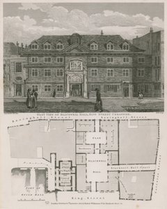 Widok na zachód Blackwell Hall, King Street, Cheapside autorstwa Robert Blemell Schnebbelie