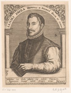 Portret Janusa Dousa .a Janus Duza Dominus poeta i orator z Nortwick. (tytuł na obiekcie) Seria portretów uczonych XV i XVI wieku (tytuł serii)