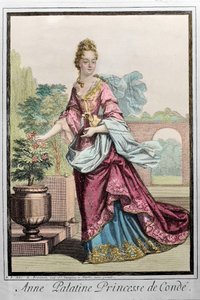 Anne Palatine, Princess of Conde (Anne de Baviere (1648-1723) (Anne Henriette Julie de Baviere) (Anne Henriette of Bavaria) (Anna del Palatinato) - grawerowanie przez Roberta Bonnarta -
