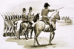 Arthur Wellesley na czele 23. pułku w Mysore
