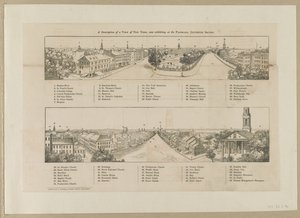 Opis widoku Nowego Jorku, obecnie wystawianego w Panorama, Leicester Square autorstwa Robert Burford