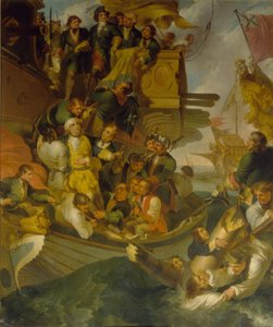 Pojmanie admirała Nilsa Ehrenskiölda w bitwie pod Gangutem, połowa XVIII w. autorstwa Robert Carr Porter