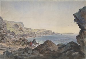Foilhummerum Bay, Valentia, Patrząc w stronę morza z punktu, w którym kabel..., 1865-66.