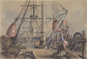 Wydostanie się z jednej z wielkich boj: Pokład Wielkiej Wschodniej Patrząc z..., 1865-66. autorstwa Robert Charles Dudley