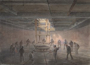 Wnętrze jednego z czołgów na pokładzie Great Eastern: The Cable Passing Out, 1865-66. autorstwa Robert Charles Dudley
