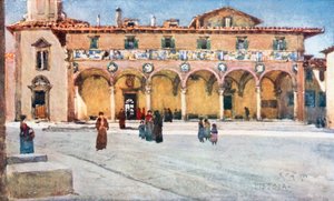Szpital "del Ceppo," Pistoia (litografia kolorowa) autorstwa Robert Charles Goff