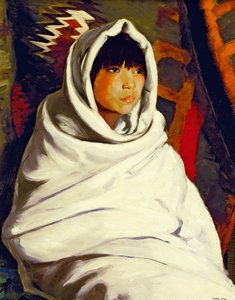 Indyjska dziewczyna w białym kocu, 1917 autorstwa Robert Cozad Henri