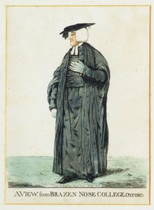 Widok z Brazen Nose College w Oksfordzie (akwaforta ręcznie kolorowana) autorstwa Robert Dighton