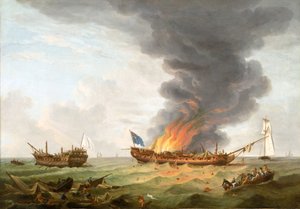 Fregaty "Quebec" i "Supervisante" na manewrach bojowych, 6 października autorstwa Robert Dodd