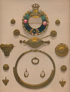 Złote ozdoby i broszka, 1863. autorstwa Robert Dudley
