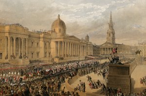 Trafalgar Square, Londyn, 7 marca 1863 r. (rycina) autorstwa Robert Dudley