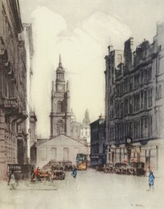 Glasgow: Kościół św. Jerzego (kolorowa litografia)