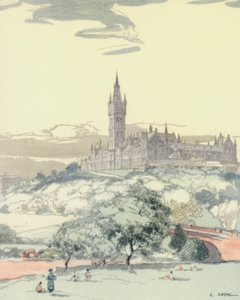 Glasgow: Uniwersytet (kolorowa litografia)