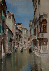 Kanał w Wenecji, dzielnica San Trovaso, ca. 1885. autorstwa Robert Frederick Blum